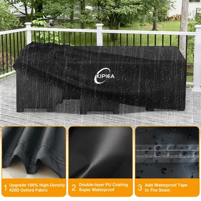 Obrázok produktu pre Ochranný obal na záhradný nábytok, obdĺžnikový tvar, vodeodolný, rozmer 250x198x81 cm, určený na vonkajšie stoly