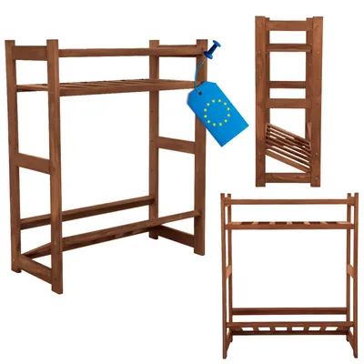 Produktbild von MODO24 Kombiregal Holz, 2 Flaschenablagen, 1 Kistenboden, Standregal, Vorratsregal, Keller, Küche, Massivholz Kiefer, 85,8x70x33 cm, Braun, LSR