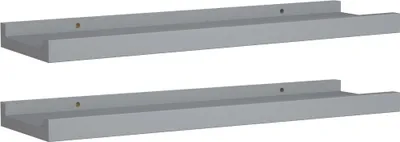 Zdjęcie produktu dla Półki ścienne na zdjęcia, 2 szt., szare, 40x9x3 cm, MDF