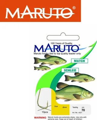Produktbild von Maruto Match Schleienhaken gebunden - 10 gebundene Angelhaken 70cm, Gr./Durchmesser/Tragkraft:Gr. 10 /4.8kg /0.22mm