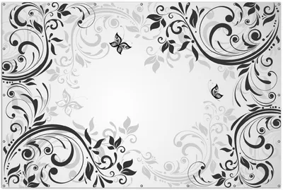 Produktbild von Wallario XXL Outdoor-Poster für Garten oder Balkon, Motiv Schnörkelmuster mit Schmetterlingen, in ca. 300 x 200 cm