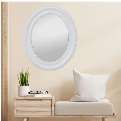Produktbild von Romantischer Spiegel NERINA 60x50cm weiss oval Holzrahmen