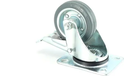 Produktbild von Lenkrolle mit Gummirad und Bremse 80 x 25 mm