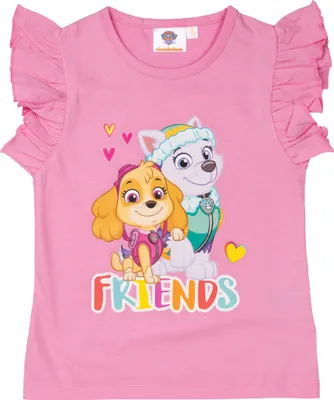 Produktbild von Paw Patrol T-Shirt für Mädchen Skye & Everest - Friends Kinder Oberteil kurzärmlig Rosa 122-128