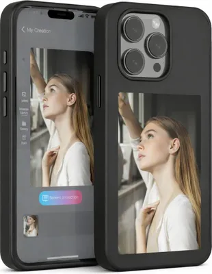 Produktbild von NFC E-Ink Hülle mit Display Für iPhone 16-Schwarz