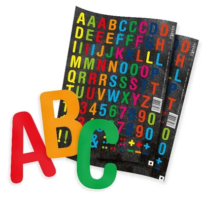 Produktbild von itenga 2x Stickerbogen "Alphabet" (Motiv 170) - 95 Buchstaben Zahlen Zeichen