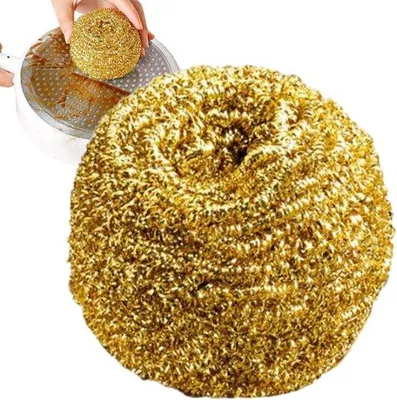 Image de Bille métallique pour le polissage - Fil métallique abrasif - Pour le nettoyage des casseroles et de la vaisselle en acier inoxydable - Élimination des taches d'huile sur les grills et les ustensiles de cuisine