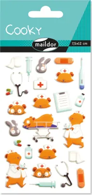 Produktbild von Maildor 10x Cooky, 1 Stickerbogen 7,5x12cm, Krankenhaus - Mehrfarbig CY127C