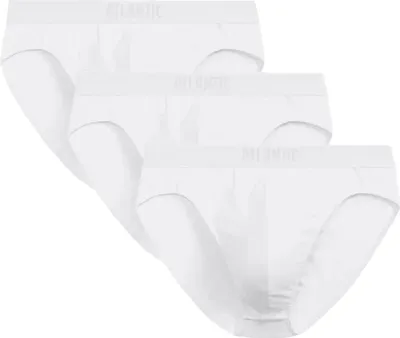 Produktbild von Atlantic Herren Slipy Sport 3er Pack - Bequeme Baumwollunterwäsche mit Elasthan, Atmungsaktiv, Ideal für Sport, Weiß, Mikrofaserbund, Hoher Tragekomfort S