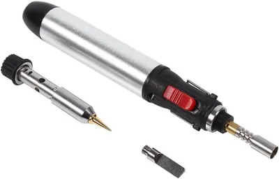 Productafbeelding van Soldeerbout Set - Laspistool Pen - Elektronisch Repareren - Draadloos Gas Gestookt - 4-in-1 - Zilver