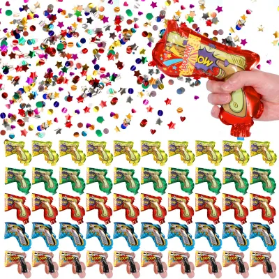 Konfettikanonen Set, 50 Stück, biologisch abbaubar, bunt