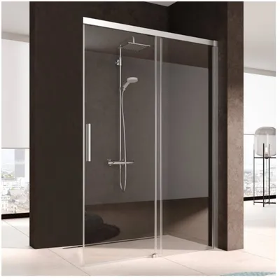 Produktbild von Kermi Nica Schuifdeur rechts 183x200 cm Zilver Hoogglans Helder Glas