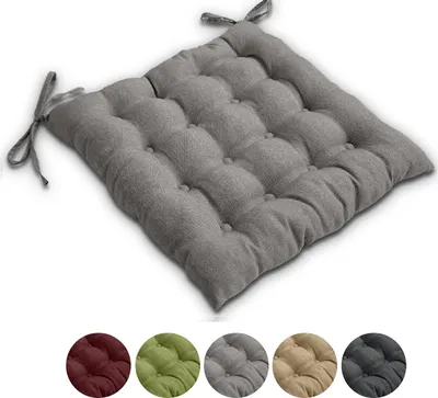 Produktbild von WOMETO sedák židle 40x40 cm - šedý středně šedý sedák polštář polstrování židle polštář sedák s popruhy