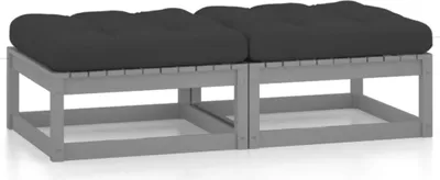 Produktbild von Gartenhocker mit Kissen 2 Stk. Massivholz Kiefer , Gartensofas Design 2024