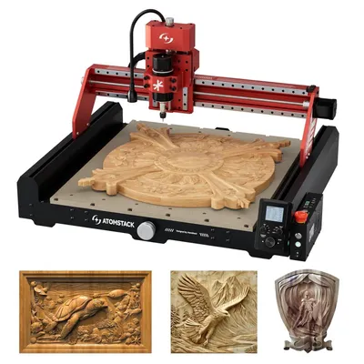 Image de ATO MSTACK C4 Pro Fraiseuse CNC avec support 4 axes, broche 200W, zone de travail 420×420 mm avechors ligne pour bois, plastique