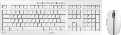 Produktbild von CHERRY STREAM DESKTOP RECHARGE - Tastatur-und-Maus-Set - kabellos - 2.4 GHz - QWERTY - US mit Euro-Symbol - Tastenschalter: CHERRY SX - Pale Gray