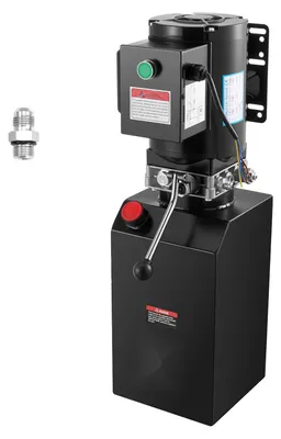 Produktbild von Hydraulikaggregat für Kippanhänger - Einfachwirkende Hydraulikpumpe - Metalltank 13,2 L - Förderstrom 6,3 L/min - Max. 22 MPa (220 bar) - Robustes Stahlgehäuse