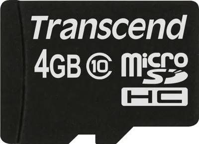 Image de Transcend microSDHC 4GB Class 10 + adaptateur SD