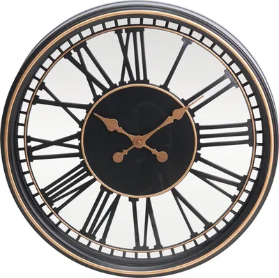 Productafbeelding van Wandklok met Romeinse cijfers, merk TIDLO, goudkleurig, diameter 50 cm