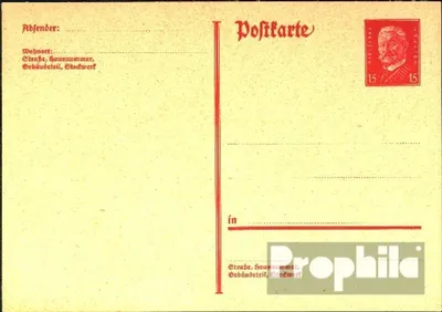Produktbild von Belege Ganzsachen Deutsches Reich 1928 P182I Amtliche Postkarte un Hindenburg