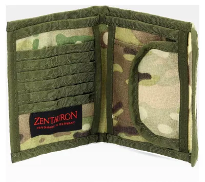 Produktbild von Geldbörse aus Cordura mit Klettverschluss, 6 Kartenfächer, Geldschein- und Münzfach, Einschubfächer, Camouflage und militärische Farben, kompakt und robust, hergestellt in Deutschland