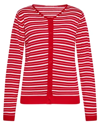 Immagine prodotto di Cardigan da donna Mutha - rosso e bianco, taglia L