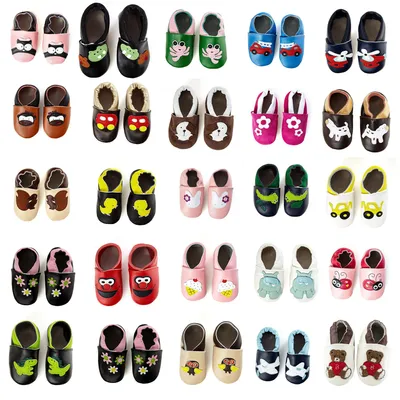 Produktbild von Premium Leder Lauflernschuhe Krabbelschuhe Babyschuhe, Größe:0-6 Monate, Modell:beige - Eichhörnchen