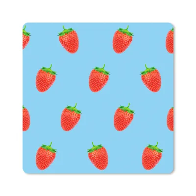 Produktbild von MuchoWow® Mauspad Mousepad Erdbeere - Muster - Sommer 20x20 cm - Mousepads - Maus Mat - Pad - Mausunterlage - Desk Mat - Bureauartikeln