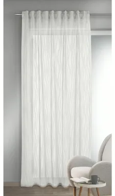 Produktbild von Fertigschal verdeckte Schlaufen „Mola“ Farbe: Weiß Größe (HxB): 245x140cm