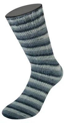 Produktbild von Lana Grossa - Cosy Socks Soft Stripes 0104 anthrazit dunkelgrau mausgrau hellgrau