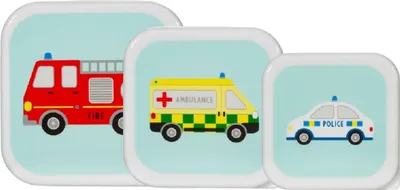 Produktbild von Snackdosen Transport 3er Set Lunchbox Kunststoff ca. 11,5x11,5x5,5 cm (große Box)