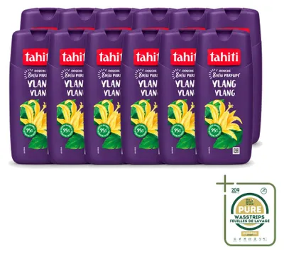 Image de 12 flacons de gel douche Tahiti Ylang Ylang - 315 ml - Pack économique - 12 pièces