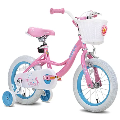 Produktbild von JOYSTAR Kinderfahrrad für Kleinkinder und Kinder im Alter von 2-8 Jahren Mädchen, 18 Zoll Kinderfahrrad mit Stützrädern mit Handbremse und Korb