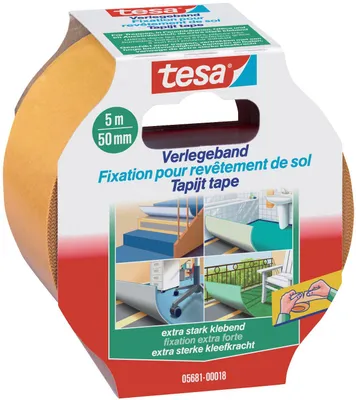 Immagine prodotto di tesa® 05681-00018-00 Nastro di posa / nastro biadesivo 5 m x 50 mm, extra forte