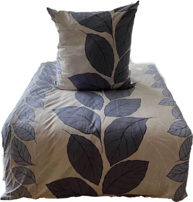 Produktbild von aboutyourhome bettwäsche Fleece Bettwäsche Winter Blätter 135x200 80x80, 2tlg. / Lila
