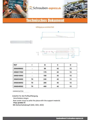 Produktbild von Suspension Länge 240 Verzinkt