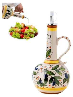 Produktbild von Olivenölspender aus Keramik - 680 ml mit Edelstahl-Ausgießer