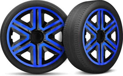 Produktbild von Auto Radkappen Radzierblenden 4er Set passend für alle Stahlfelgen - einstellbarer Sicherungsring - 15 Zoll - Schwarz Blue