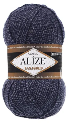 Strickwolle ALIZE Lanagold blau meliert