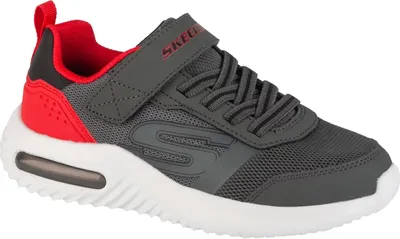 A single gray and red sneaker is shown from the side against a white background.