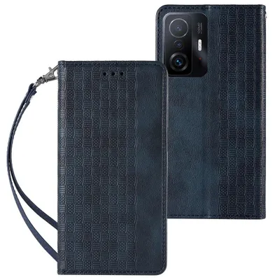 Produktbild von Magnet Strap Case für Samsung Galaxy A12 5G Wallet Case + Mini-Lanyard-Anhänger blau