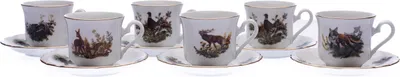 Produktbild von Leander Mary-Anne, Kaffeetassen mit Untertassen, 0,15 l, Jägerporzellan, Leander, 6 Stück