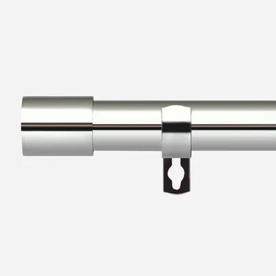 Ausziehbare Gardinenstange, Nickel, 76–140 cm, Ø 2,5 cm, mit Haltern