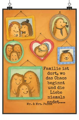 Produktbild von Mr. & Mrs. Panda Bild Igel Familie Design DIN A0 - Weiß - Geschenk, Liebe, Bilder, Mama, Muttertag, Wandbild, Deko, kunstdruck poster, drucke, wanddeko