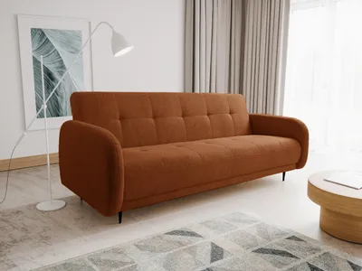 Produktbild von Schlafsofa SALVA 215 x 100 cm  – komfortables Sofa mit Schlaffunktion, großem Bettkasten und leichtem Klappmechanismus, LAMBI 14 - Terrakotta