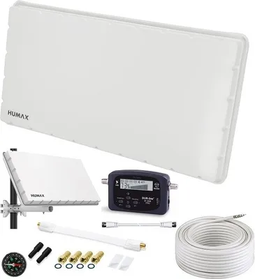 Produktbild von Humax Single Flat Sat Flachantenne H39D SET Satelliten-Flachantenne inkl. Wand- und Masthalterung für 1 Teilnehmer