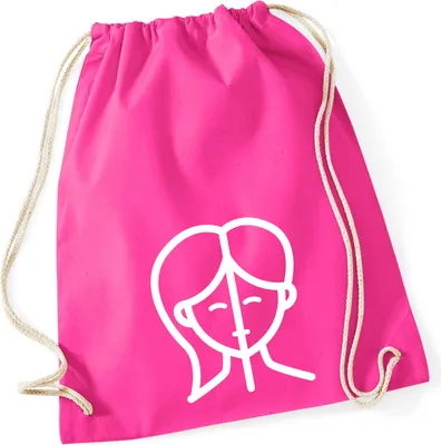 Produktbild von Huuraa Turnbeutel Zwillinge Sternzeichen Symbol 12 Liter Fuchsia Baumwolle Rucksack Geschenkidee