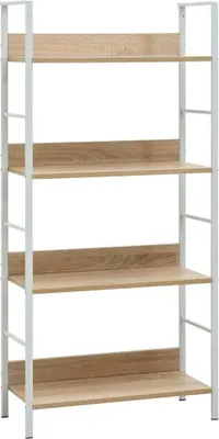 Produktbild von Bücherregal 4 Regalböden Eiche 60×27,6×124,5 cm Holzwerkstoff