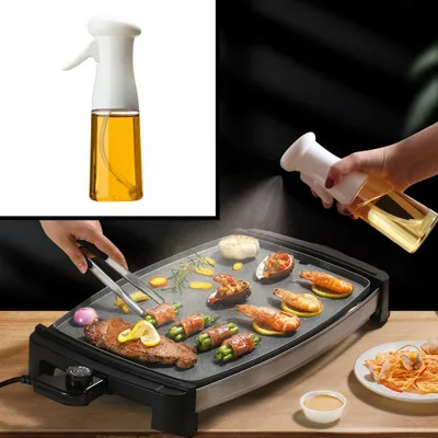 Productafbeelding van Olijfolie Sprayer - Oliefles met Verstuiver - Afvallen - Voor Gezond Bakken en Koken - Kook Bakspray - 210ML - Wit