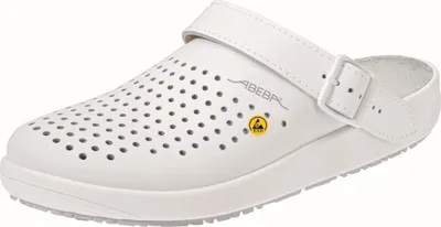 Produktbild von Abeba ESD-Berufsschuhe rubber OB Clog weiß CE ESD SRC